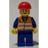 LEGO<sup></sup> City - Orange Vest with Safety Stripes - Blue Legs