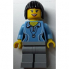 LEGO<sup></sup> City - Medium Blue Female Shirt with Two Buttons and Shel