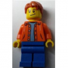 LEGO<sup></sup> City - Orange Jacket with Hood over Light Blue Sweater