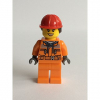 LEGO<sup></sup> City - Construction Worker - Orange Vest with Saftey Stri