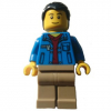 LEGO<sup></sup> City - Blue Jacket over Dark Red V-Neck Sweater