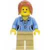 LEGO<sup></sup> Creator - Medium Blue Female Shirt with Two Buttons and Shel
