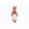 Panenka/Miminko Hamiro mrkací 50cm, pevné tělo, šaty bílé + červený puntík v krabici 24x60x15cm 0m+ - Cena : 742,- Kč s dph 
