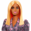 Barbie Modelka - kárované šaty se žlutou ledvinkou GRB53 - Cena : 111,- Kč s dph 