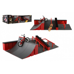 Obrázek Skatepark - rampy,kolo prstové,skateboard prstový plast v krabici 44x12x25cm