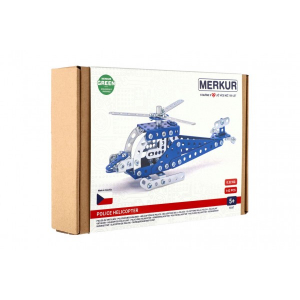 Obrázek Stavebnice MERKUR 054 Policejní vrtulník 142ks v krabici 26x18x5,5cm