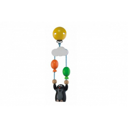Obrázek Závěs na kočárek dřevo Krtek s balónky 19cm na kartě