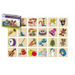 Obrázek Krtku, co k sobě patří? společenská hra 24 dřevěných kamenů v krabici 17x13x2cm