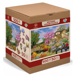 Obrázek Dřevěné puzzle - Springtime Cottage L 505 dílků