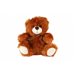 Obrázek Medvěd sedící plyš 28cm hnědý v sáčku 0+
