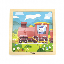 Obrázek Dřevěné puzzle pro nejmenší Viga 9 ks Vlak