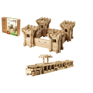Obrázek Stavebnice dřevěný hrad 282 dílků v krabici 38x30,5x7cm