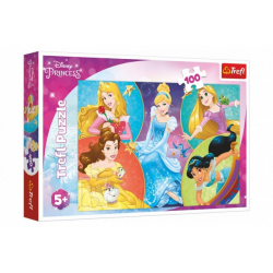 Obrázek Puzzle Poznejte sladké princezny/Disney Princess 100 dílků 41x27,5cm v krabici 29x19x4cm