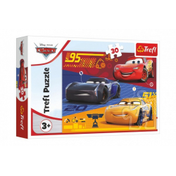 Obrázek Puzzle Auta před závodem/Cars 3 Disney 27x20cm 30 dílků v krabičce 21x14x4cm