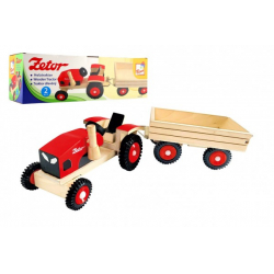 Obrázek Traktor Zetor s vlekem dřevo 36cm v krabici 42x12,5x13cm
