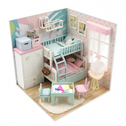 Obrázek Dvěděti miniatura domečku Útulný dětský pokoj