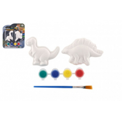 Obrázek Kreativní sada malování dinosaurus sádrový s barvami se štětcem mix druhů na kartě 17x19x1,5cm