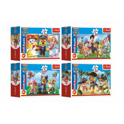 Obrázek Minipuzzle 54 dílků Paw Patrol/Tlapková Patrola 4 druhy v krabičce 9x6x3cm 40ks v boxu