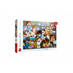 Obrázek Puzzle Kočičí rodina 500 dílků 48x34cm v krabici 40x27x4,5cm