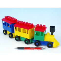 Obrázek Stavebnice LORI 7 vlak + 2 vagónky plast v sáčku