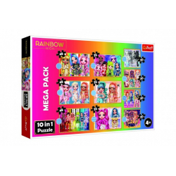 Obrázek Puzzle 10v1 Kolekce módních panenek/Rainbow high v krabici 40x27x6cm