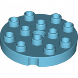 Obrázek LEGO<sup><small>®</small></sup> DUPLO<sup><small>®</small></sup> - Podložka kulatá 4x4 s rotačním konektorem, Světle modrá