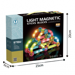 Obrázek Magnetická stavebnice se světlem 52 ks
