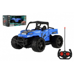 Obrázek Auto RC buggy pick-up terénní modré 22cm plast 27MHz na baterie se světlem v krabici 30x14x16cm