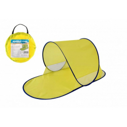 Obrázek Stan plážový s UV filtrem 140x70x62cm samorozkládací polyester/kov ovál žlutý v látkové tašce