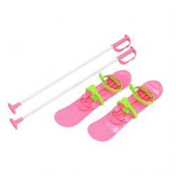 Obrázek Dětské lyže s vázáním a holemi Baby Mix BIG FOOT 42 cm růžové