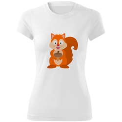 Obrázek Frauen T-Shirt Cheerful Animals - Eichhörnchen, Größe S