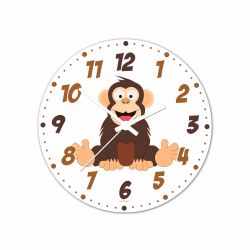 Obrázek Nástenné hodiny Veselá zvieratká - Šimpanz - 30 cm
