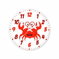 Obrázek Wanduhr Fröhliche Tiere - Krabbe - 30 cm