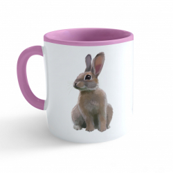 Obrázek Hrnček Maľovaná zvieratká - Zajačik - ružový 330ml