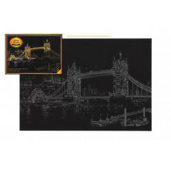 Obrázek Škrabací obrázek barevný Tower Bridge 40,5x28,5cm A3 v sáčku