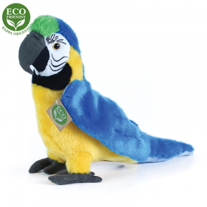 Obrázek Plyšový papoušek modro žlutý Ara Ararauna 24 cm ECO-FRIENDLY