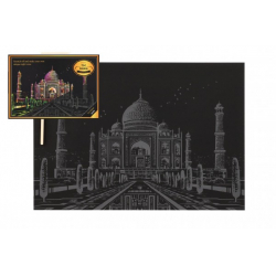 Obrázek Škrabací obrázek barevný Taj Mahal 40,5x28,5cm A3 v sáčku