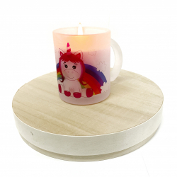 Obrázek Vonná svíčka Veselá zvířátka - Jednorožec - růžová vanilka