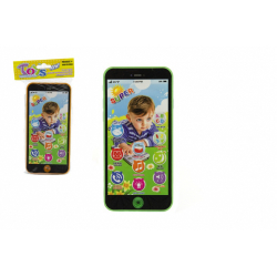 Obrázek Telefon Mobil plast 7x14cm na baterie se zvukem 4 barvy v sáčku