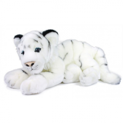 Obrázek plyšový tygr bílý, ležící, 35 cm