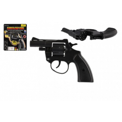 Obrázek Revolver/pistole na kapsle 8 ran plast 13cm na kartě 15x18x2cm