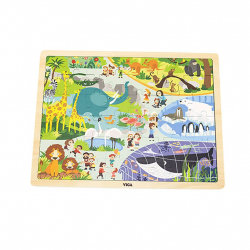 Obrázek Dětské dřevěné puzzle Viga Zoo 48 dílků