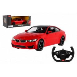 Obrázek Auto RC BMW M4 Coupe červené plast 32cm 2,4GHz na dálk. ovládání na baterie v krabici 44x18x23cm