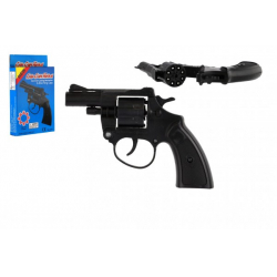 Obrázek Revolver/pistole na kapsle 8 ran plast 13cm v krabičce 9,5x16x2,5cm