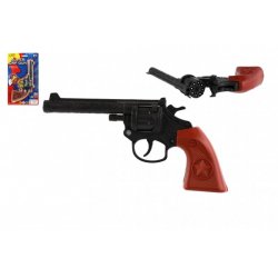 Obrázek Revolver/pistole na kapsle 8 ran plast 20cm na kartě 15x25x3cm