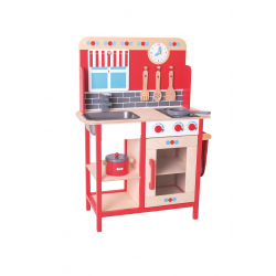 Obrázek Bigjigs Toys Dřevěná dětská kuchyňka červená