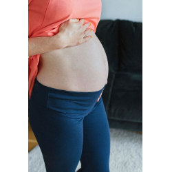 Obrázek Těhotenské legíny s vysokým pasem milk & love modrá XL
