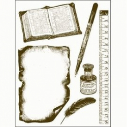 Obrázek Gelová razítka - Kniha,pravítko,psací pero,...