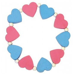 Obrázek Dětský náramek s růžovými a modrými srdíčky