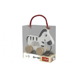 Obrázek Zebra na kolečkách a s provázkem dřevěná Wooden Toys